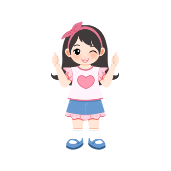 cute pinky girl with ok hand gesture png