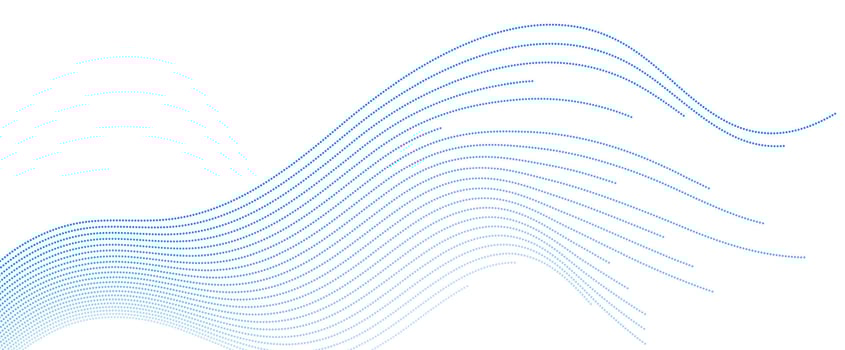 Blue art minimal wavy dotted lines abstract futuristic tech background vector