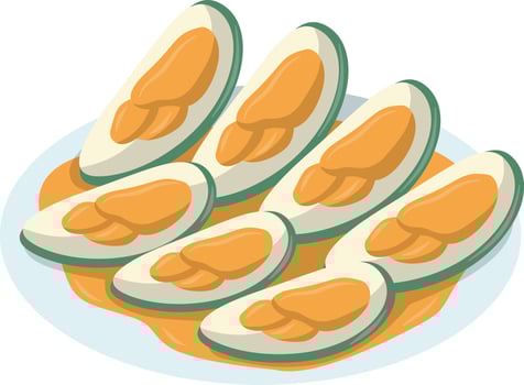 Mussels On Plate vector