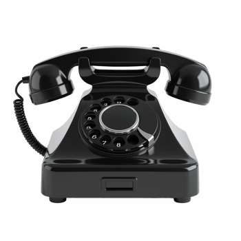 Vintage Rotary Dial Landline Phone with Clipping Path on White Background png