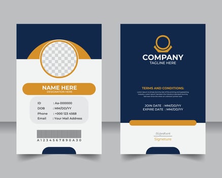 Stylish and Modern Staff ID Badge, Editable Template for Any Business, Elegant Corporate ID Card Design, Sleek Template for Company Staff vector