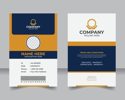 Contemporary Business ID Card Design, Fully Editable Staff Badge Template, Minimal and Professional ID Card Template, Ideal for Corporate Branding vector