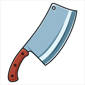 Butcher cleaver knife for meat cutting, illustration. Ideal for cooking, culinary, and kitchen tool themes. vector