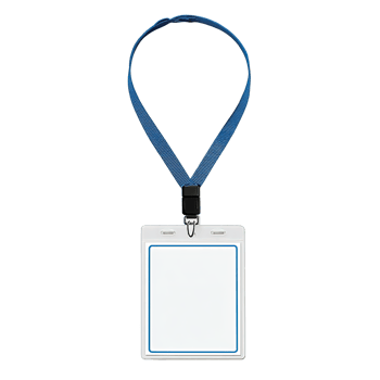 Badge with Blue Lanyard Transparent Background png