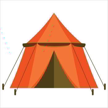 Desert tent icon cartoon Bedouin tent cute house. Charming desert accommodation concept. vector