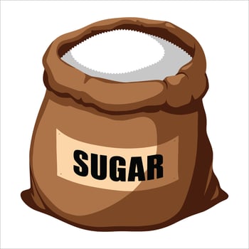 illustration of a sugar bag isolated, a sweet ingredient graphic ideal for baking and cooking concepts. vector