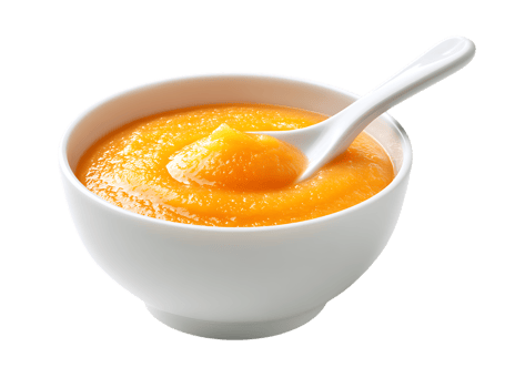 Delicious Homemade Baby Food Bowl with Spoon Isolated on Transparent Background png