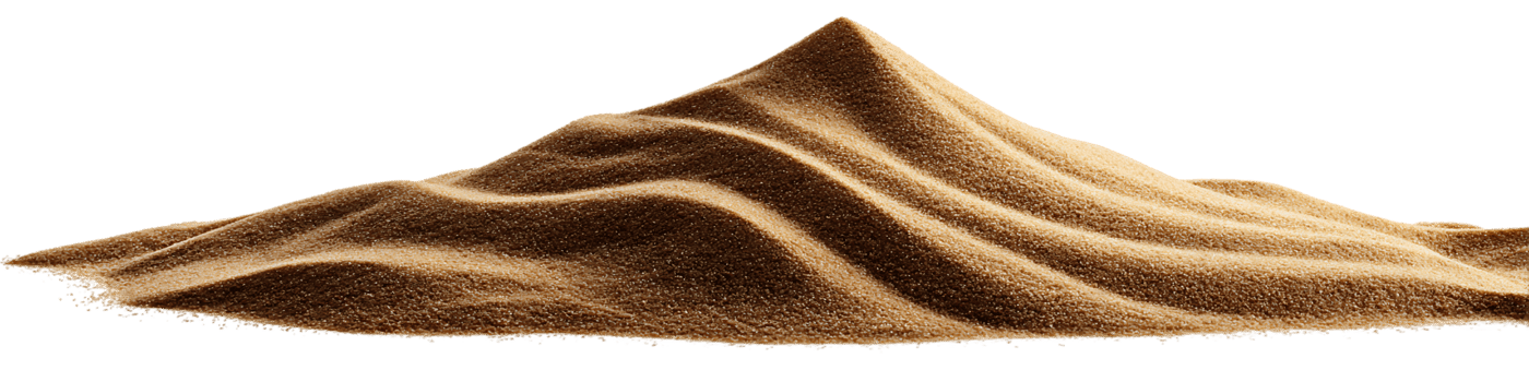 Pile of Sandy Textured Substance on Transparent Background Isolated Sand Hill png