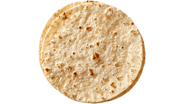 Overhead shot of two white round tortillas on an isolated transparent background png