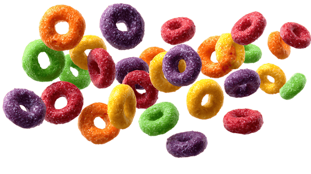 Colorful Fruity Cereal Rings Background Isolated Image for Graphic Design png