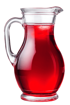 Glass Pitcher Filled with a Refreshing Red Liquid on a Transparent Background png