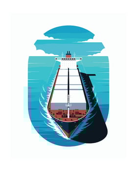 Cargo ship sailing on a calm ocean vector