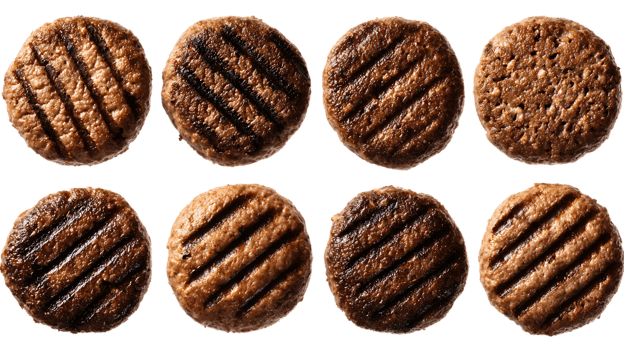Seamless Grilled Beef Patties Texture Pattern for Restaurant Kitchen Cooking Background png