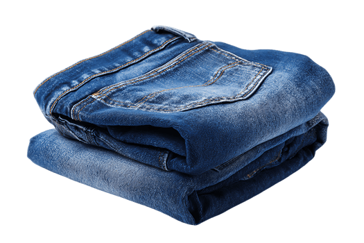 Folded Blue Jeans Image Stacked Denim Pants Clothing Isolated Transparent Background png