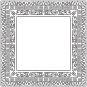 Native American square contour pattern. Geometric shapes in a rectangle . National ornament of the peoples of America, Maya, Aztecs, Inca vector