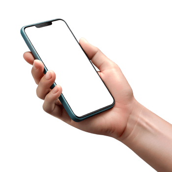 hand holding smartphone isolated transparent background png