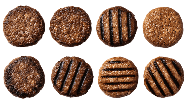 Variety of Delicious Grilled Burger Patties Isolated on Transparent Background png