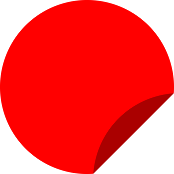 Red circle ribbon label tag frame png