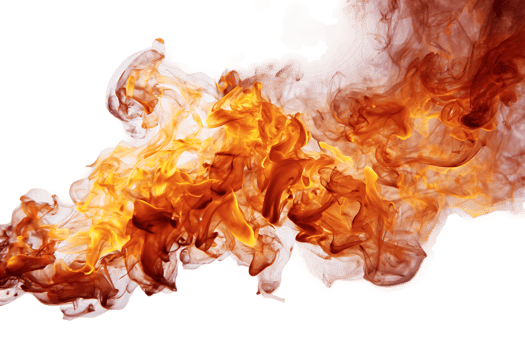 Red and Yellow Fire Cloud Smoke Isolated on Transparent Background Image png