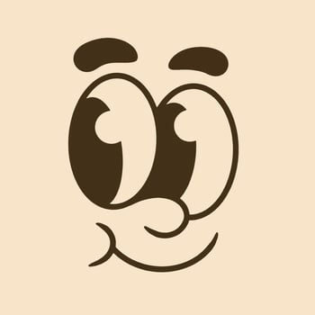 Minimal Retro Cartoon Face for Funny Apparel and Stickers vector