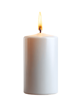 Burning White Candle Isolated On Transparent Background Fire Flame Light Glow png