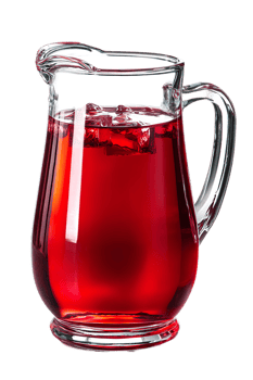 Transparent Image Isolated Clear Glass Pitcher Filled with Bright Red Liquid png