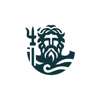 Poseidon God Logo 8 vector