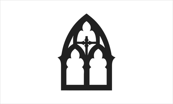 Gothic arch window design church architecture element vector