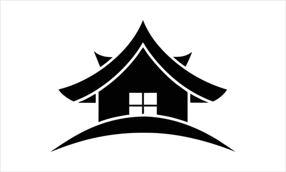 Modern minimalist black house logo design vector