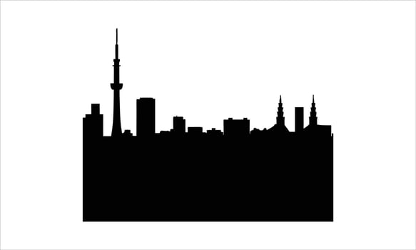Tokyo city skyline silhouette black and white vector