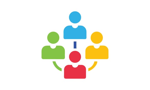 Teamwork collaboration network connection people group vector