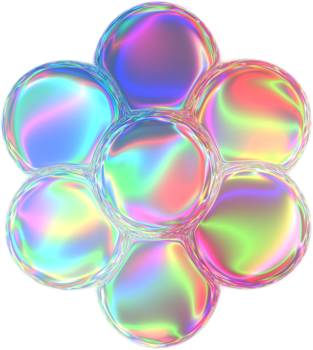 Each unique arrangement of glossy circles explores a diverse spectrum of hues, creating a vibrant and dynamic visual experience. png