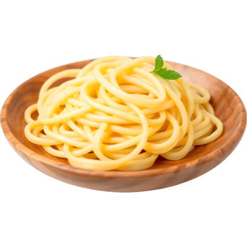 Spaghetti Pasta on Wooden Plate png
