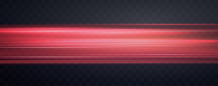 Speed rays, velocity light neon flow, zoom in motion effect, red glow speed vector