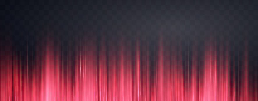 Speed rays, velocity light neon flow, zoom in motion effect, red glow speed lines, colorful light, abstract stripes. vector