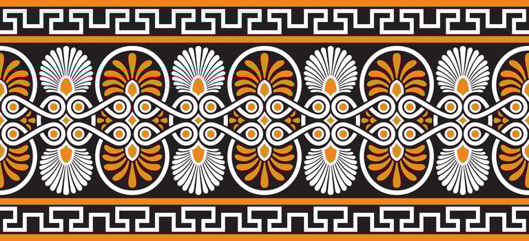 colored classic seamless european national ornament. Ethnic pattern of the Romanesque peoples. Border, frame ancient greece, roman empire. vector