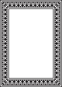 Classic greek black monochrome square ornament. pattern, ancient hellenic rectangle vector