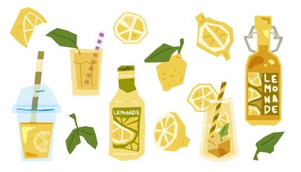 Lemonade Drink Illustration Set vector