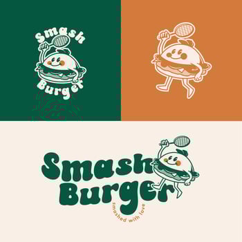 Smash Burger Retro Logo Design vector