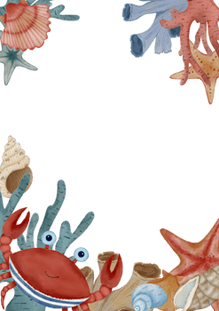 Nautical Marine Frame Set. Decorative Sea Inspired Borders and Elements for Summer Art and Design png