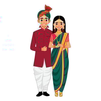 Marathi wedding couple vector