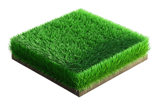 3D Isometric Green Grass Tile Realistic Grass Patch Isolated on Transparent Background png