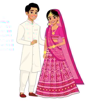 Rajasthani ring ceremony couple outfits vector