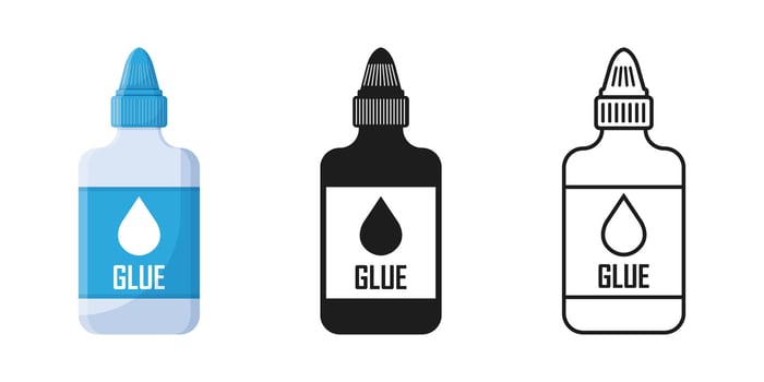 Glue bottle, bottle and dropper illustration vector