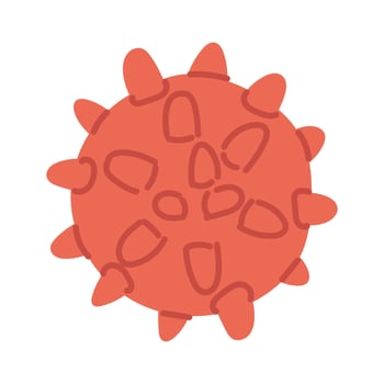 massage ball with spikes for lymph flow. Sports, fitness. Flat color isolated illustration. It is suitable for applications, websites, blogs about training, yoga, health, rehabilitation, lifestyle vector