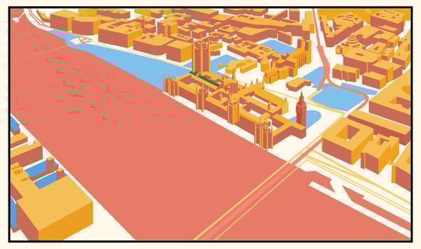 Isometric Big Ben London, England Location Map,A styled map graphic showing location area, for travel brochures poster or graphics.and design projects. vector
