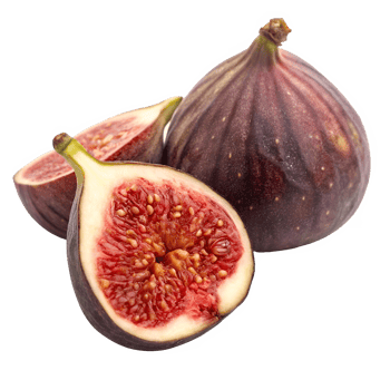Freshly cut figs featuring ripe fruit with juicy red interior and natural texture isolated png