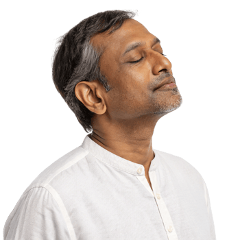 A man with his eyes closed and his head up png