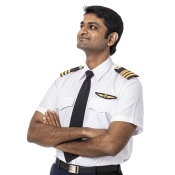 A man in a pilot uniform with his arms crossed png