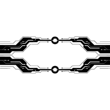Abstract Tech Circuit Board Frame With Glowing Elements vector